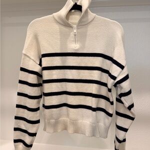 Cotton On White Half-Zip Sweater